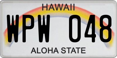 HI license plate WPW048