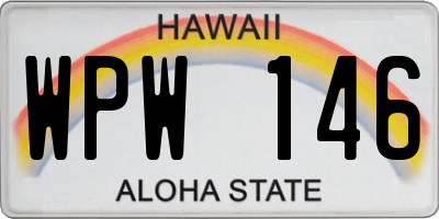 HI license plate WPW146