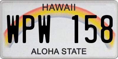 HI license plate WPW158