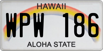 HI license plate WPW186
