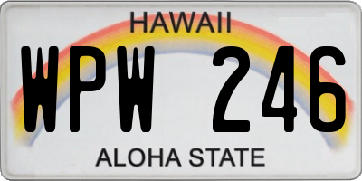 HI license plate WPW246