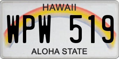 HI license plate WPW519