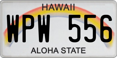 HI license plate WPW556