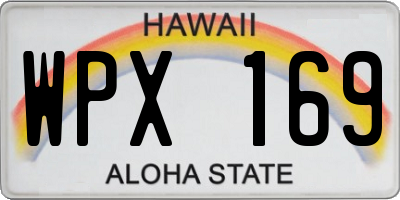 HI license plate WPX169