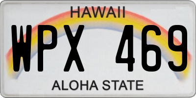 HI license plate WPX469