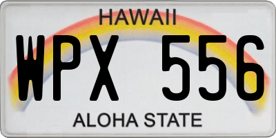 HI license plate WPX556