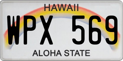 HI license plate WPX569