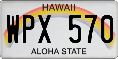 HI license plate WPX570