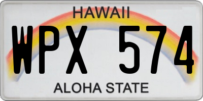 HI license plate WPX574