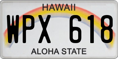HI license plate WPX618