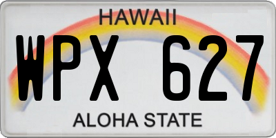 HI license plate WPX627