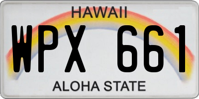 HI license plate WPX661