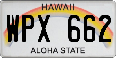 HI license plate WPX662