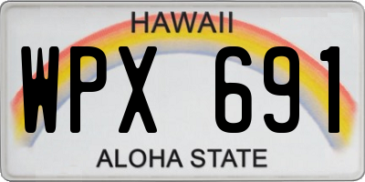 HI license plate WPX691