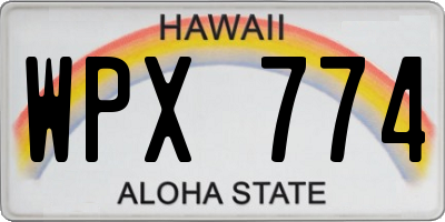 HI license plate WPX774