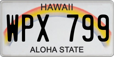 HI license plate WPX799