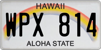 HI license plate WPX814