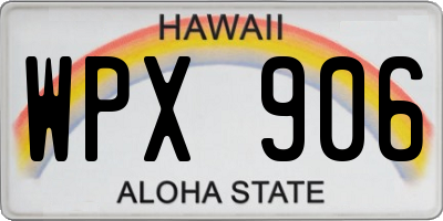 HI license plate WPX906