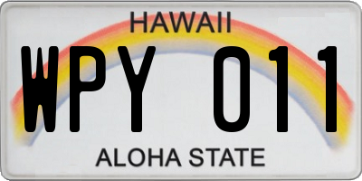 HI license plate WPY011