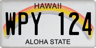 HI license plate WPY124