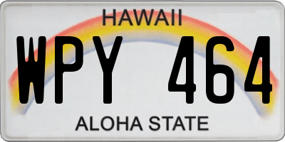 HI license plate WPY464