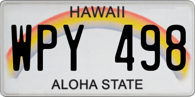 HI license plate WPY498