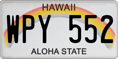 HI license plate WPY552