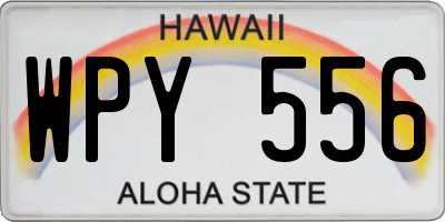 HI license plate WPY556