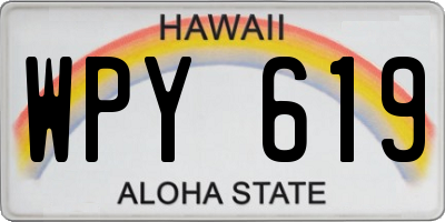 HI license plate WPY619