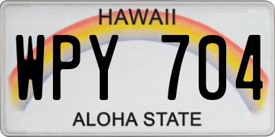 HI license plate WPY704
