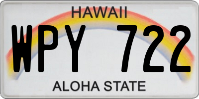 HI license plate WPY722