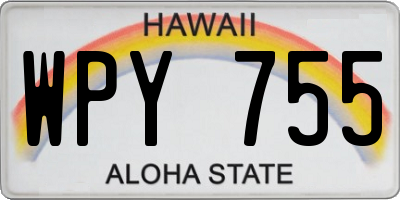 HI license plate WPY755