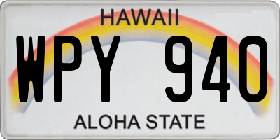 HI license plate WPY940