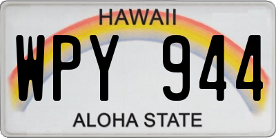 HI license plate WPY944