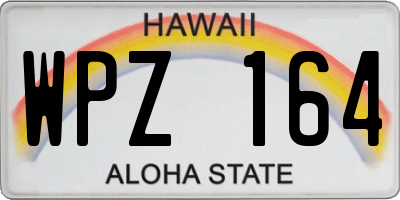 HI license plate WPZ164