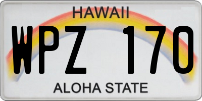 HI license plate WPZ170