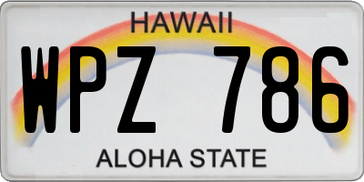 HI license plate WPZ786