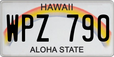 HI license plate WPZ790