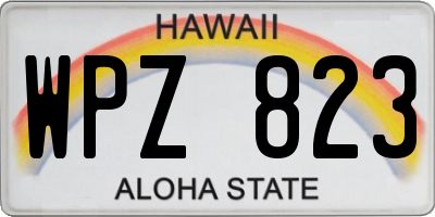 HI license plate WPZ823