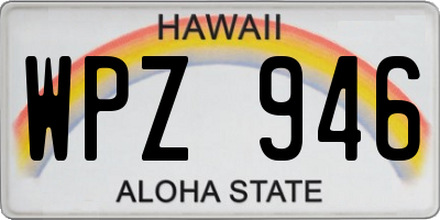 HI license plate WPZ946