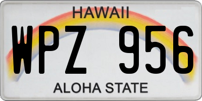 HI license plate WPZ956