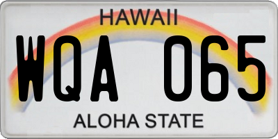 HI license plate WQA065