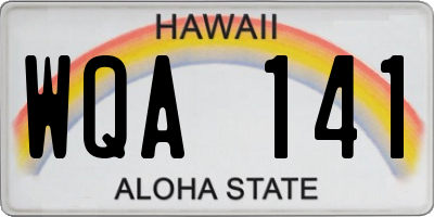 HI license plate WQA141