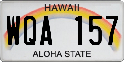 HI license plate WQA157