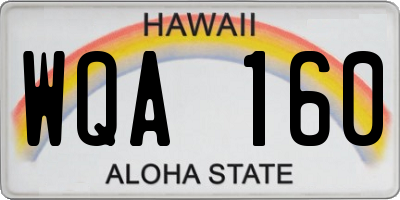 HI license plate WQA160