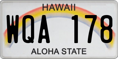 HI license plate WQA178