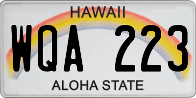 HI license plate WQA223