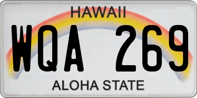HI license plate WQA269
