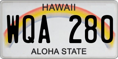 HI license plate WQA280