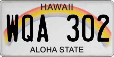 HI license plate WQA302